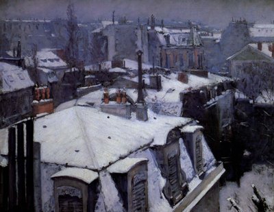 Dächer im Schnee von Gustave Caillebotte